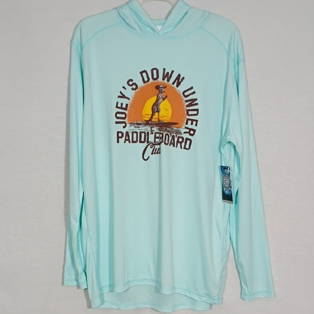 NWT Vapor Apparel Safe Hooded Long Sleeve Joeys Paddle board Club Tee Mens Sz Sm